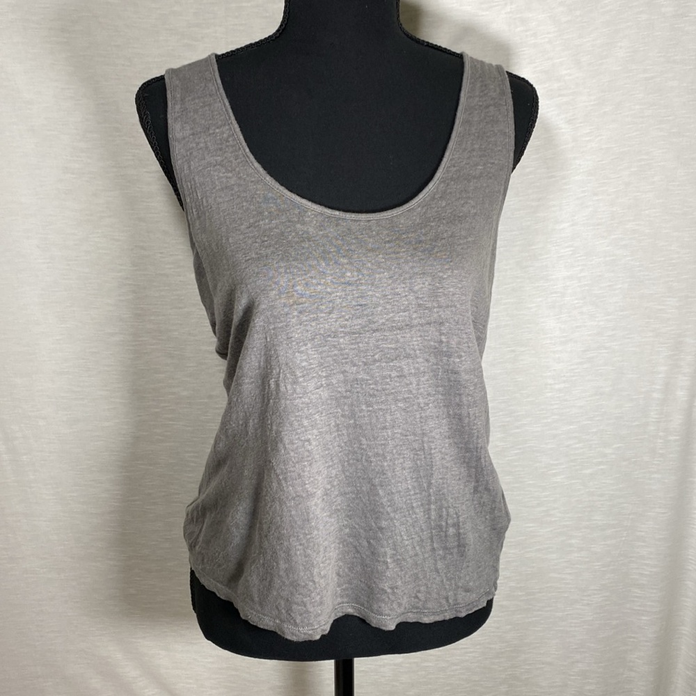 Poetry Tank Top Women's 10‎ Gray 100% Linen Minimalist Capsule Layering Neutral